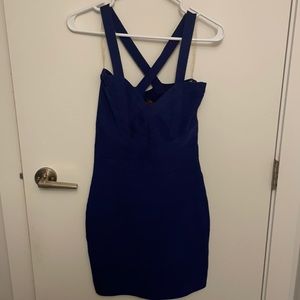 Dark blue bandage dress